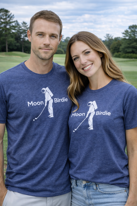 Moon Birdie Logo Tee - Heather Navy