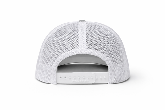 Trucker Logo Hat - Grey and White
