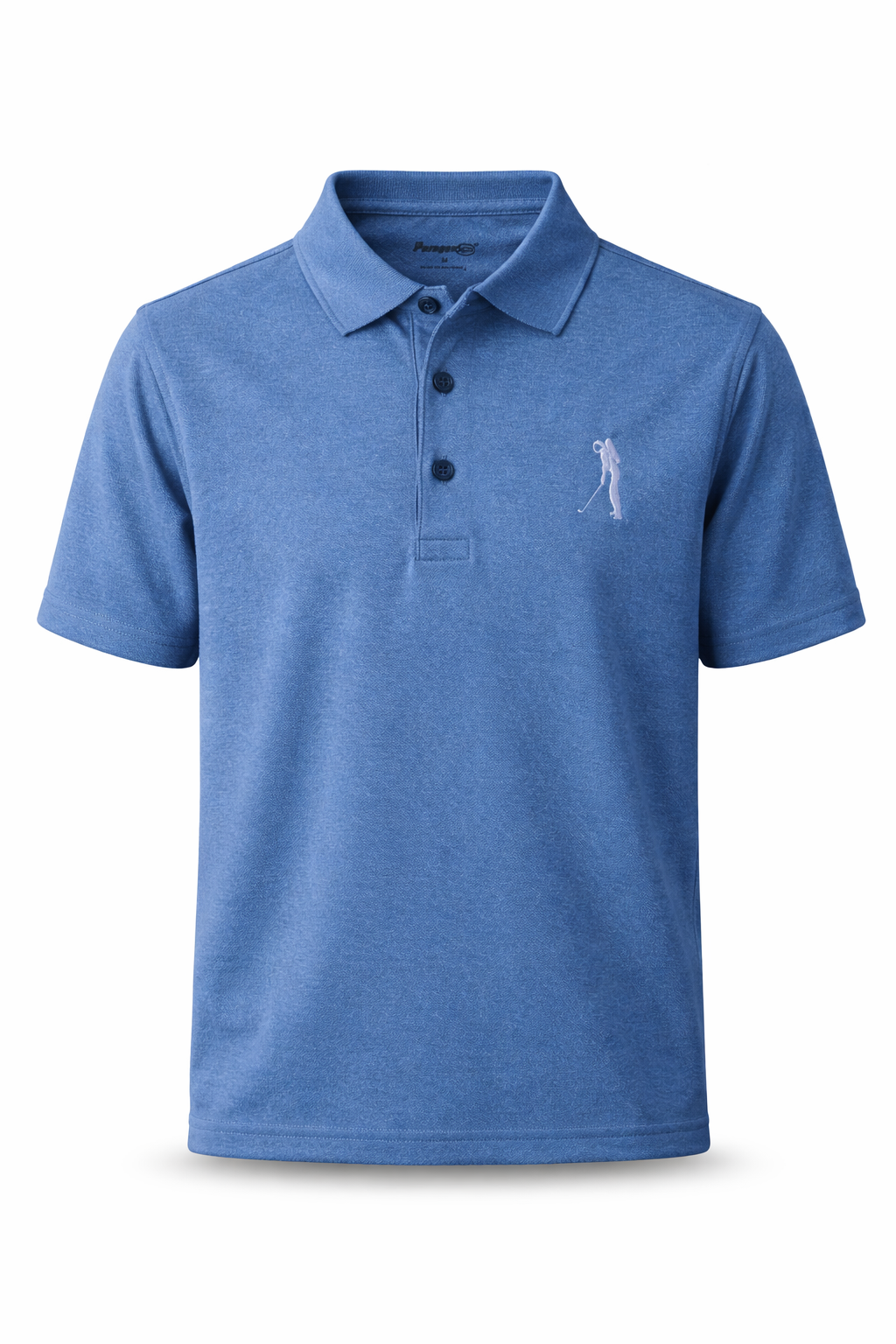 The Heather Polo - Heather Blue