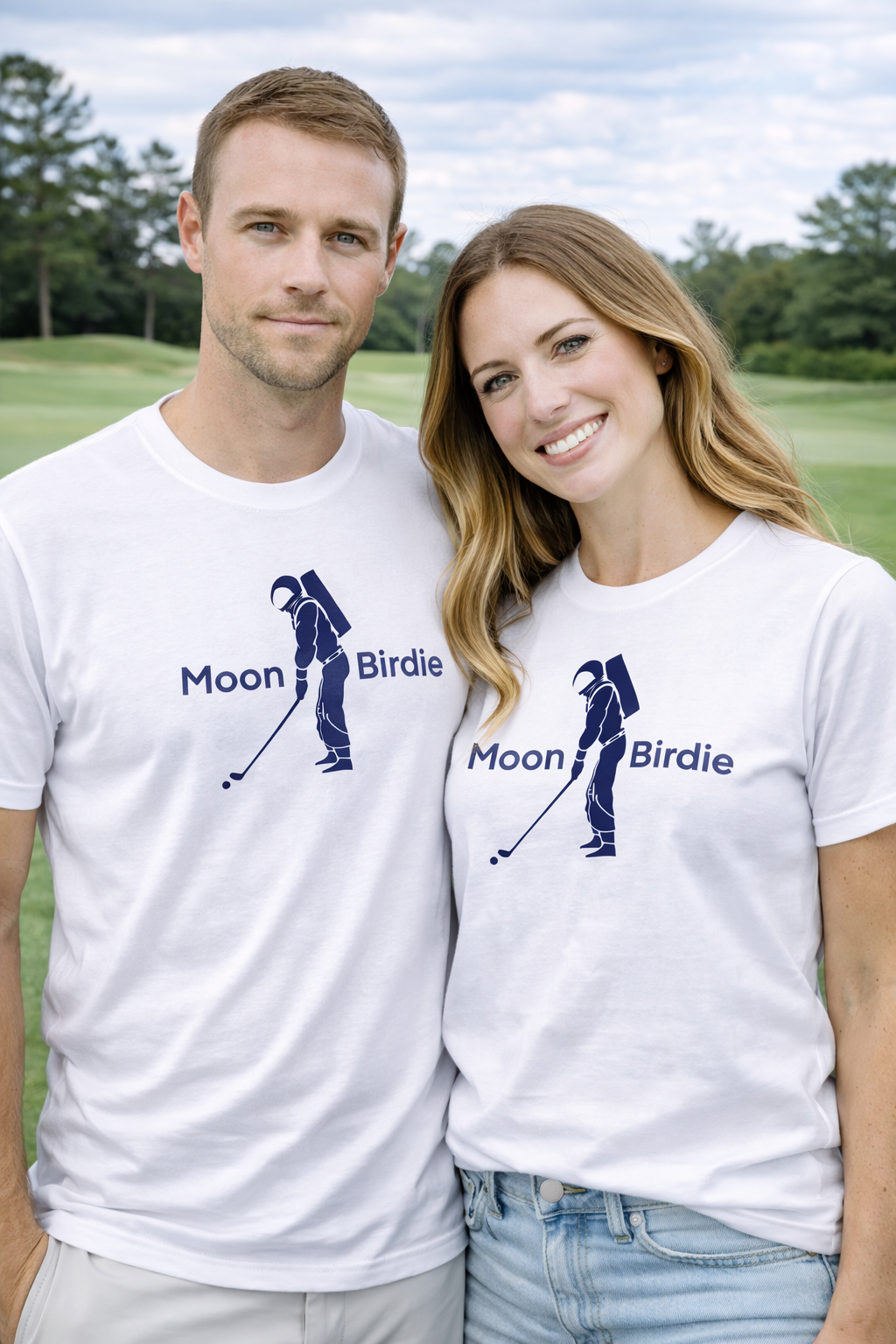 Moon Birdie Logo Tee - White